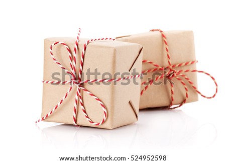 Christmas Gift Boxes On Wooden Table Stock Photo 326384423 - Shutterstock