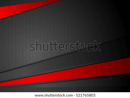 Tech black background with contrast red stripes. Abstract vector graphic brochure design Tech black background with contrast red stripes. Abstract vector graphic brochure design