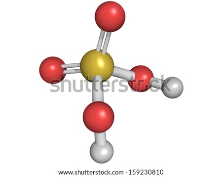 Chemical structure of sulfuric acid (H2SO4, oil of vitriol) molecule ...