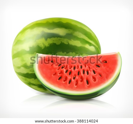 Watermelon, vector icon - stock vector Watermelon, vector icon - stock vector