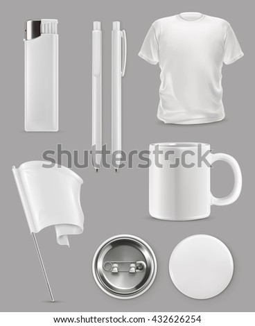 Promotional items, vector set mockup - stock vector Promotional items, vector set mockup - stock vector
