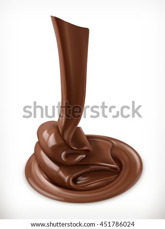 Melted chocolate, cream, butter swirl, vector graphic element, mesh - stock vector Melted chocolate, cream, butter swirl, vector graphic element, mesh - stock vector