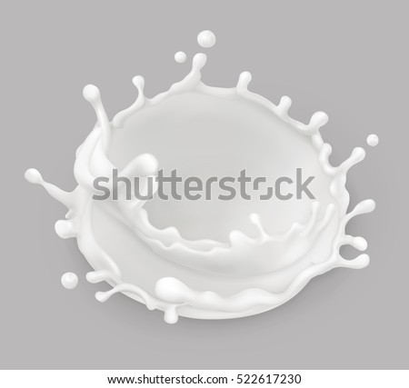 Milk splash. Natural dairy products. 3d vector object Milk splash. Natural dairy products. 3d vector object