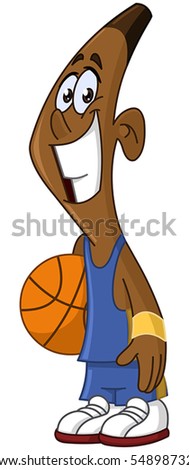 Cartoon Basketball Raising His Hands Stock Vector 59209738 - Shutterstock