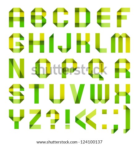 Ecelop's "Alphabet From The Color Paper Ribbon. Font From Origami" Set ...