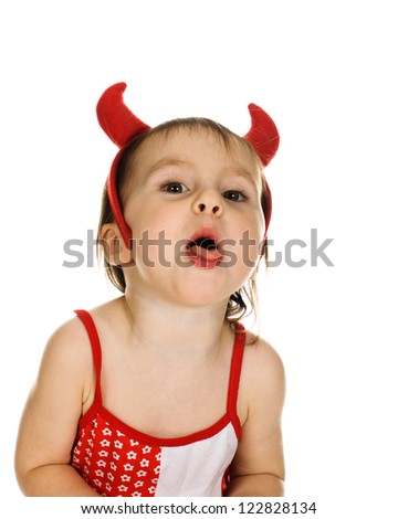  - stock-photo-baby-with-horns-imp-tease-on-white-background-122828134