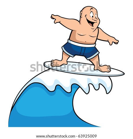 Vector Young Man Surfing Big Wave Stock Vector 5808754 - Shutterstock