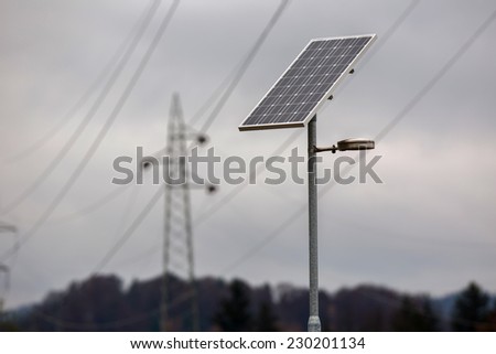 Solar street lights - stock photo