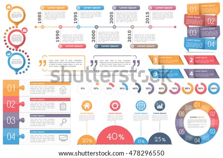 Infographic elements-circle diagram, timeline, progress indicators,diagram with percents, design templates with numbers (steps or options) and text,quote frames or text boxes,vector eps10 illustration Infographic elements-circle diagram, timeline, progress indicators,diagram with percents, design templates with numbers (steps or options) and text,quote frames or text boxes,vector eps10 illustration