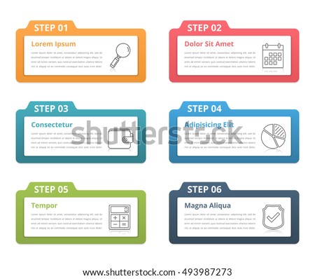 Set of infographic elements with numbers, line icons and place for your text, can be used as workflow, process, steps or options, vector eps10 illustration Set of infographic elements with numbers, line icons and place for your text, can be used as workflow, process, steps or options, vector eps10 illustration