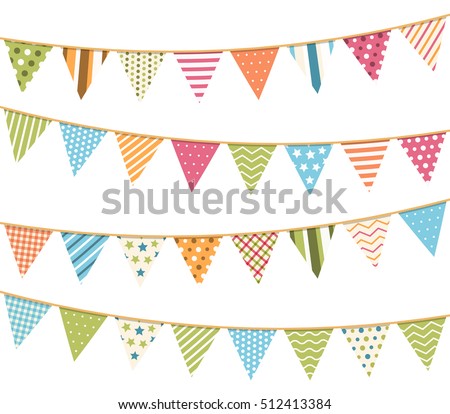 Colorful bunting for decoration of invitations, greeting cards etc, bunting flags, vector eps10 illustration Colorful bunting for decoration of invitations, greeting cards etc, bunting flags, vector eps10 illustration