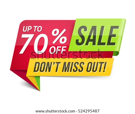 Don't miss out sale, 70% off, modern sale banner, vector eps10 illustration Don't miss out sale, 70% off, modern sale banner, vector eps10 illustration