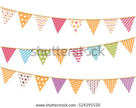 Different colorful bunting for decoration of invitations, greeting cards etc, bunting flags, vector eps10 illustration Different colorful bunting for decoration of invitations, greeting cards etc, bunting flags, vector eps10 illustration