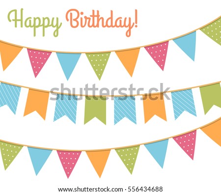 Colorful bunting for happy birthday, vector eps10 illustration Colorful bunting for happy birthday, vector eps10 illustration
