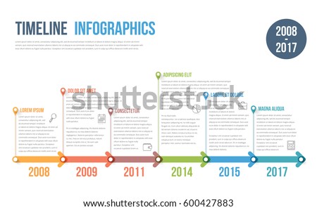 Timeline infographics template with colorful arrows, workflow or process diagram, vector eps10 illustration Timeline infographics template with colorful arrows, workflow or process diagram, vector eps10 illustration