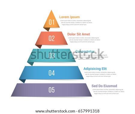 Pyramid infographic template with five elements, vector eps10 illustration Pyramid infographic template with five elements, vector eps10 illustration
