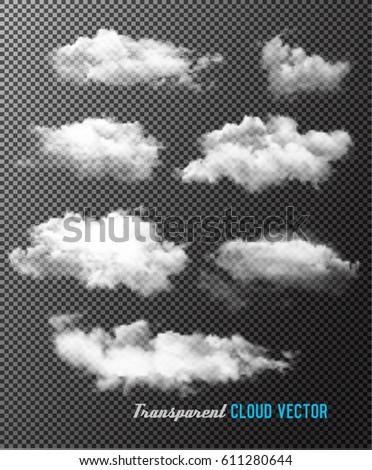 Transparent set of cloud vectors Transparent set of cloud vectors