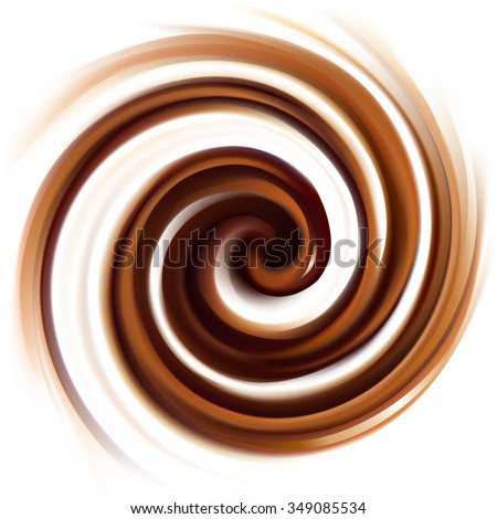 Soft wonderful mixed dark beige curvy eddy ripple luxury fond. Beautiful yummy volute fluid melt sweet choco cremy surface with space for text on glowing milky white stripe in middle of funnel - stock vector Soft wonderful mixed dark beige curvy eddy ripple luxury fond. Beautiful yummy volute fluid melt sweet choco cremy surface with space for text on glowing milky white stripe in middle of funnel - stock vector