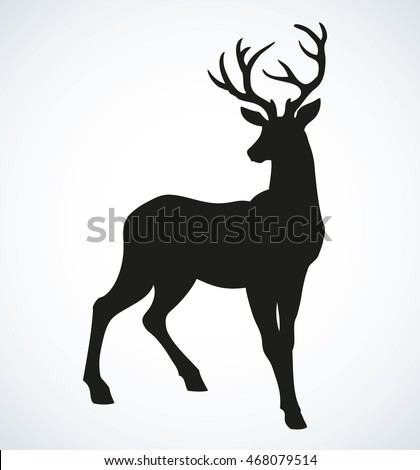 Beautiful noble proud sika deer are ruminant mammal in family Cervidae. Side view. Dark ink hand drawn picture sketchy in art retro style pen on paper with space for text Beautiful noble proud sika deer are ruminant mammal in family Cervidae. Side view. Dark ink hand drawn picture sketchy in art retro style pen on paper with space for text