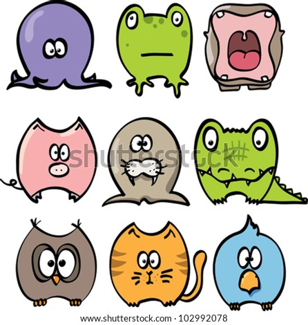 Halloween Monster Set Stock Vector 84923524 - Shutterstock