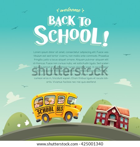 Back to School! Wide copy space for text. - stock vector Back to School! Wide copy space for text. - stock vector