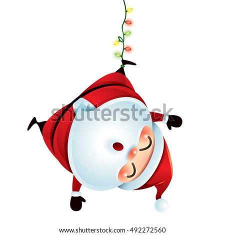 Santa Claus hanging upside down Santa Claus hanging upside down
