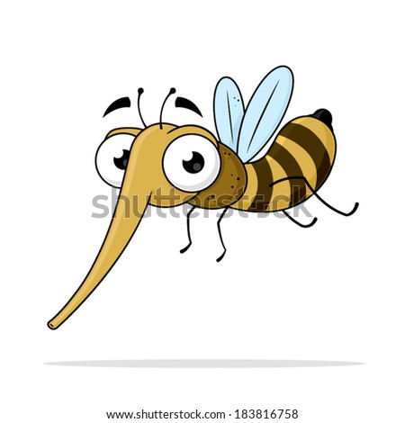 Mosquito Cartoon - stock vector