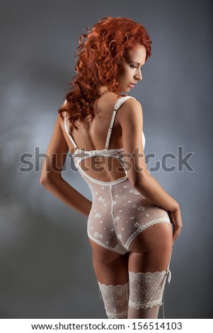 redhead white lace stockings group houston swinger