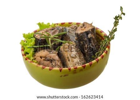 pacific saury with salad and pacific saury with salad and