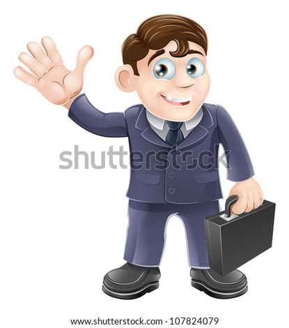 Illustration Happy Smiling Cartoon Business Man Stock Illustration
