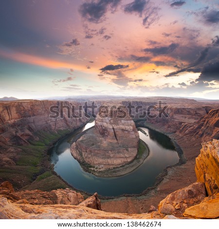 Horse Shoe Bend, Page, Arizona, USA. - stock photo