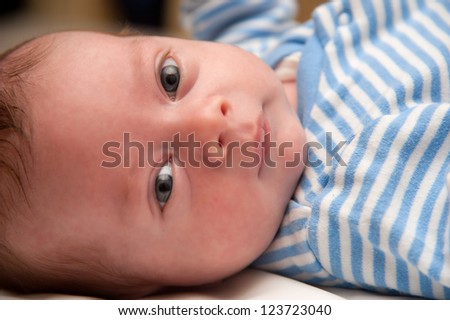Cute Newborn Baby Boy Lying Down Stock Photo 123723040 ...