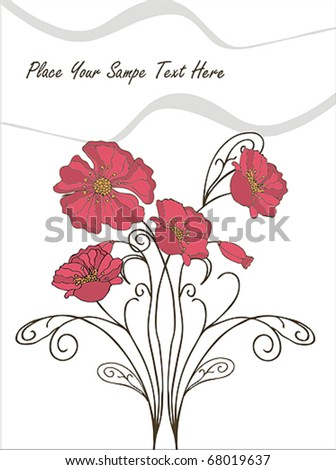 Red Flowers Vector Stock Vector 153909920 - Shutterstock