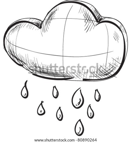 Sketch Weather Icons Cloud Rain Drops Stock Vector 80890264 - Shutterstock
