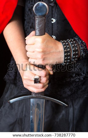 Young Woman Has Been Arrested Handcuffed Stock Photo 97904318