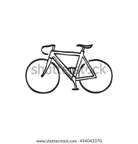 Road Bicycle Icon Doodle Sketch Lines Stock Vector 494043370 Shutterstock