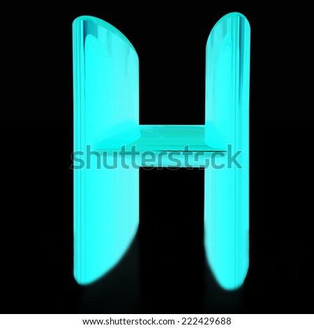 Letter H Blue Glass 3d Stock Illustration 12894586 - Shutterstock