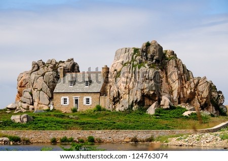 (Castel Meur) near Plougrescant in Brittany, France - stock photo