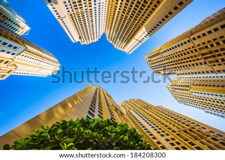 11: High rise buildings and streets nov 11. 2013 in Dubai, UAE. Dubai 