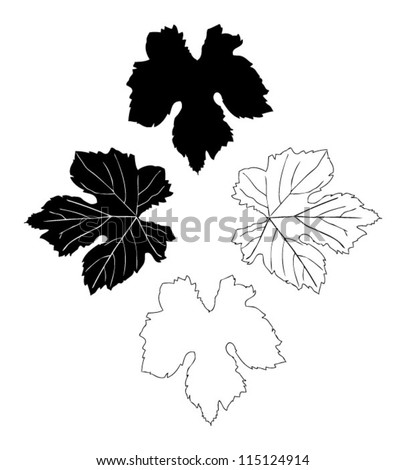 Stock Images similar to ID 159902129 - vector set vine leaves with...