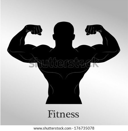 Muscle man figure - stock vector