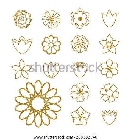 Gold Abstract Flower Hearts Stock Photos, Images, & Pictures | Shutterstock