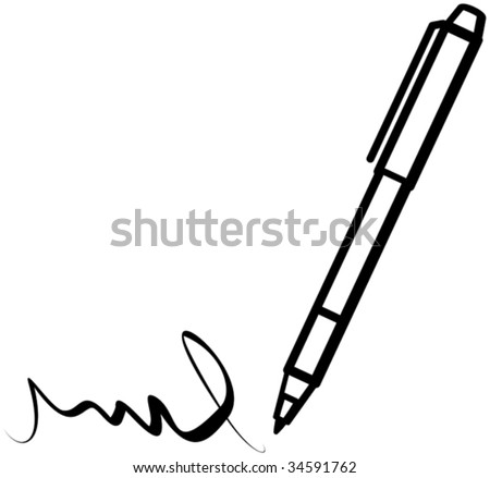 Writing Pen Stock Vector 34591762 - Shutterstock