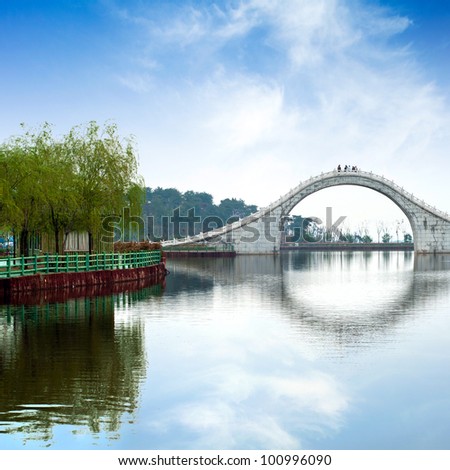  - stock-photo-suzhou-gardens-under-the-blue-sky-bridges-and-lakes-100996090