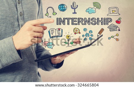 internship pointing tablet concept computer young man over shutterstock