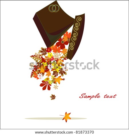 autumn gift with leaves vector background