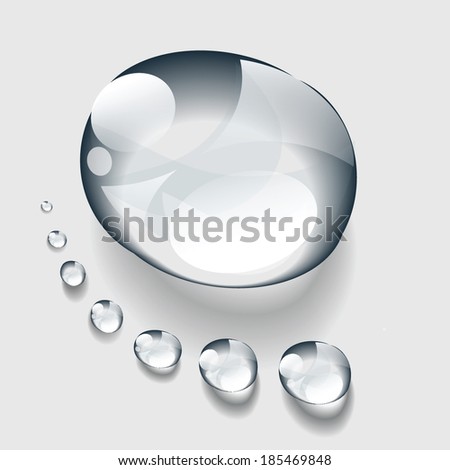 Transparent water drop vector - stock vector