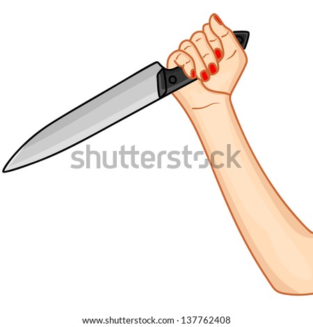 Hand Holding Knife Vector Illustration Stock Vector 158223665