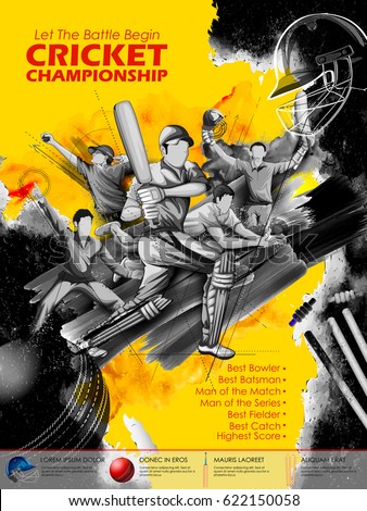 illustration of batsman and bowler playing cricket championship sports illustration of batsman and bowler playing cricket championship sports