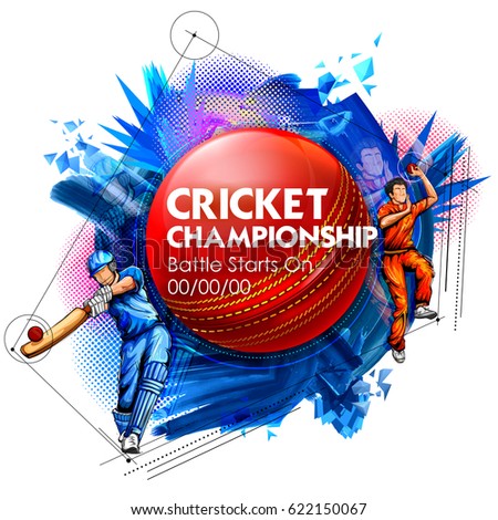 illustration of batsman and bowler playing cricket championship sports illustration of batsman and bowler playing cricket championship sports